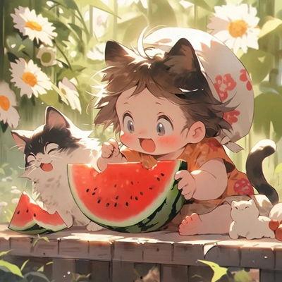 吃瓜小图片卡通